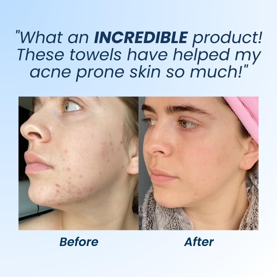 Clean Towels XL, 100% USDA Biobased Face Towel, Disposable Face Towelette, Makeup Remover Dry Wipes, Ultra Soft, 50 Ct, 1 Pack