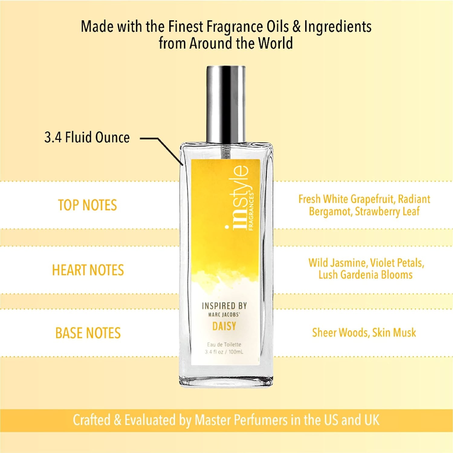 | Inspired by Marc Jacobs' Daisy | Women’S Eau De Toilette | Vegan, Paraben & Phthalate Free | Never Tested on Animals | 3.4 Fl Oz