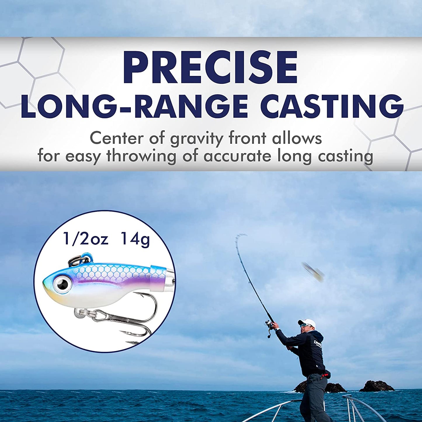 Fishing Spinner Baits with Triple Strengthened Hook, Copper Blade, High Grade Biological Rooster Tail, Long Casting Fishing Lures for Bass Trout Crappie, Fishing Jigs for Freshwater Saltwater