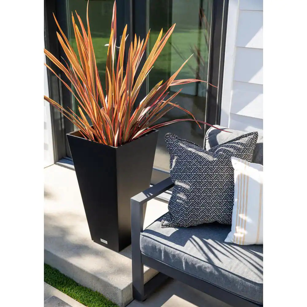 Midland 30 In. Black Plastic Tall Square Planter (2-Pack)