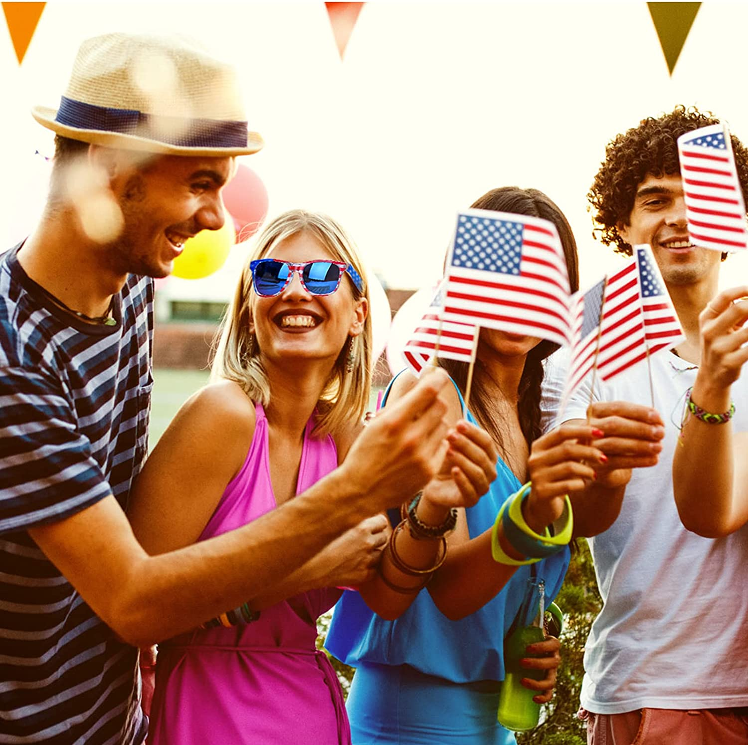 3 Pairs American Flag Sunglasses, 4Th of July Decorations Frame Sunglasses for Women Men Teens, Patriotic Party Favors Supplies Independence Day Memorial Day Decorations 4Th of July Accessories