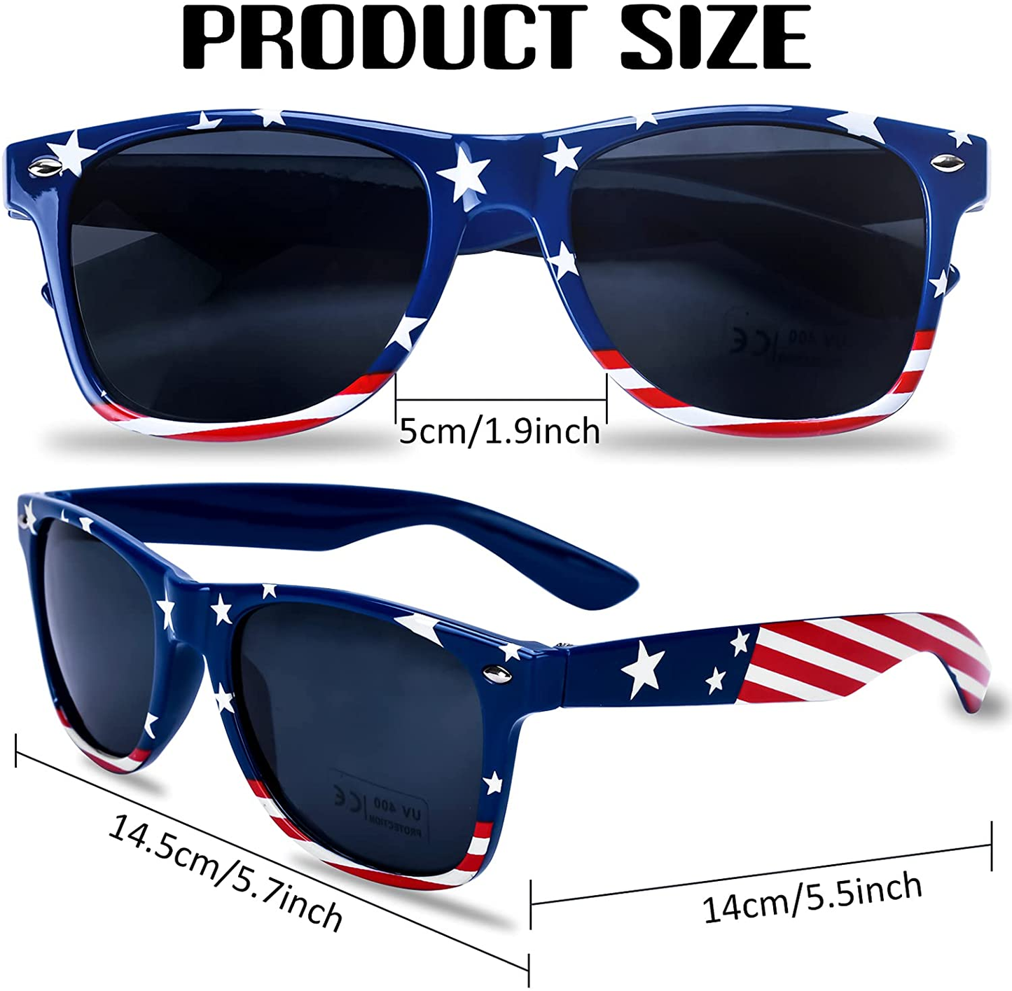 3 Pairs American Flag Sunglasses, 4Th of July Decorations Frame Sunglasses for Women Men Teens, Patriotic Party Favors Supplies Independence Day Memorial Day Decorations 4Th of July Accessories