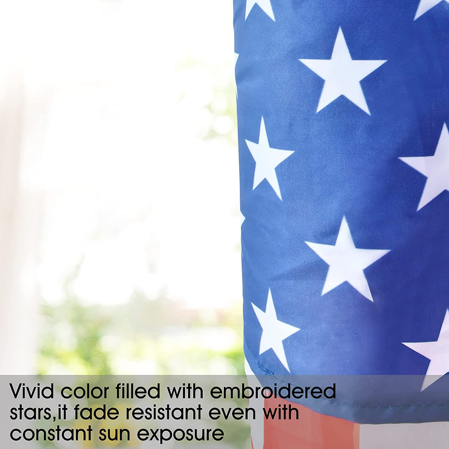 4Th of July Decor,Set of 2 American Flag Windsock 60 Inch,Yard/Garden Clearance Outdoor Decorations Hanging,Wind Socks Hanging with Embroidered Stars Stripes,Fourth of July USA Patriotic Decoration