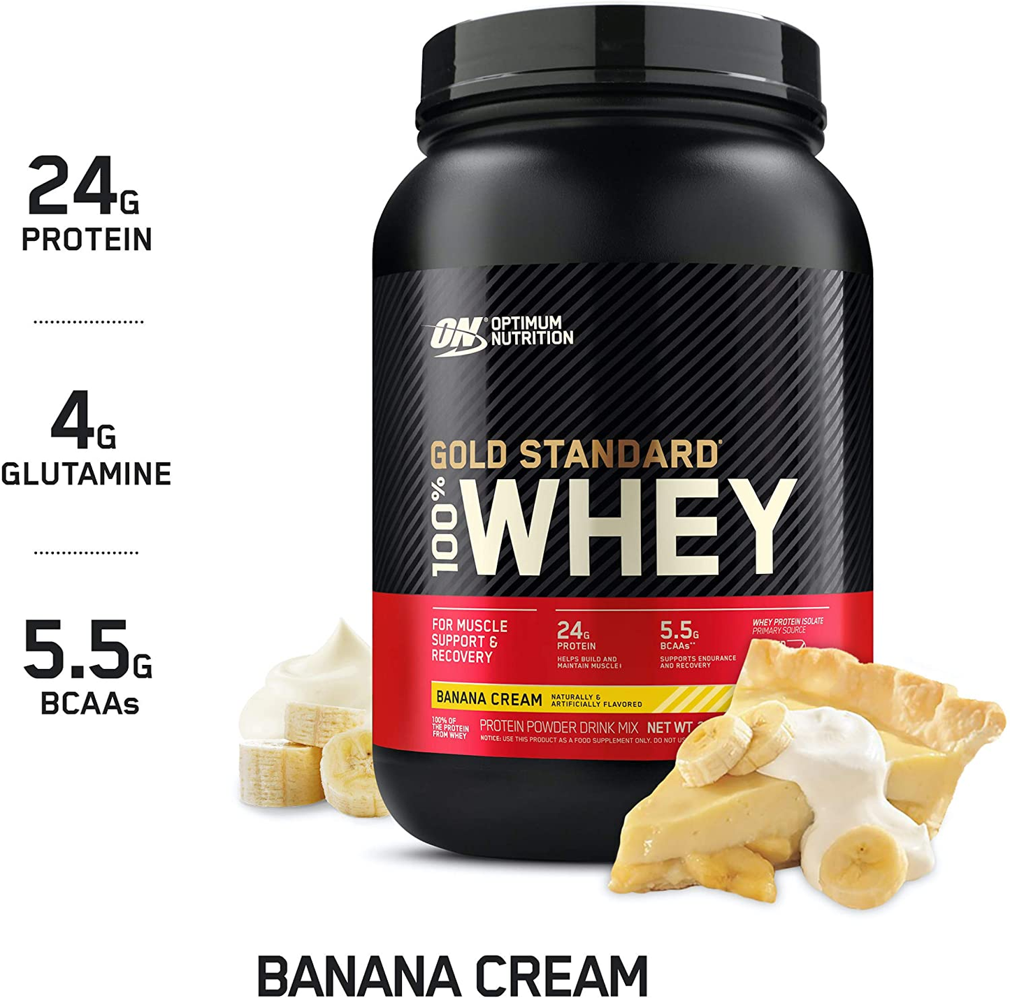 Optimum Nutrition Gold Standard 100% Protein Powder, 2 Pound (Packaging May Vary) Whey Banana Cream