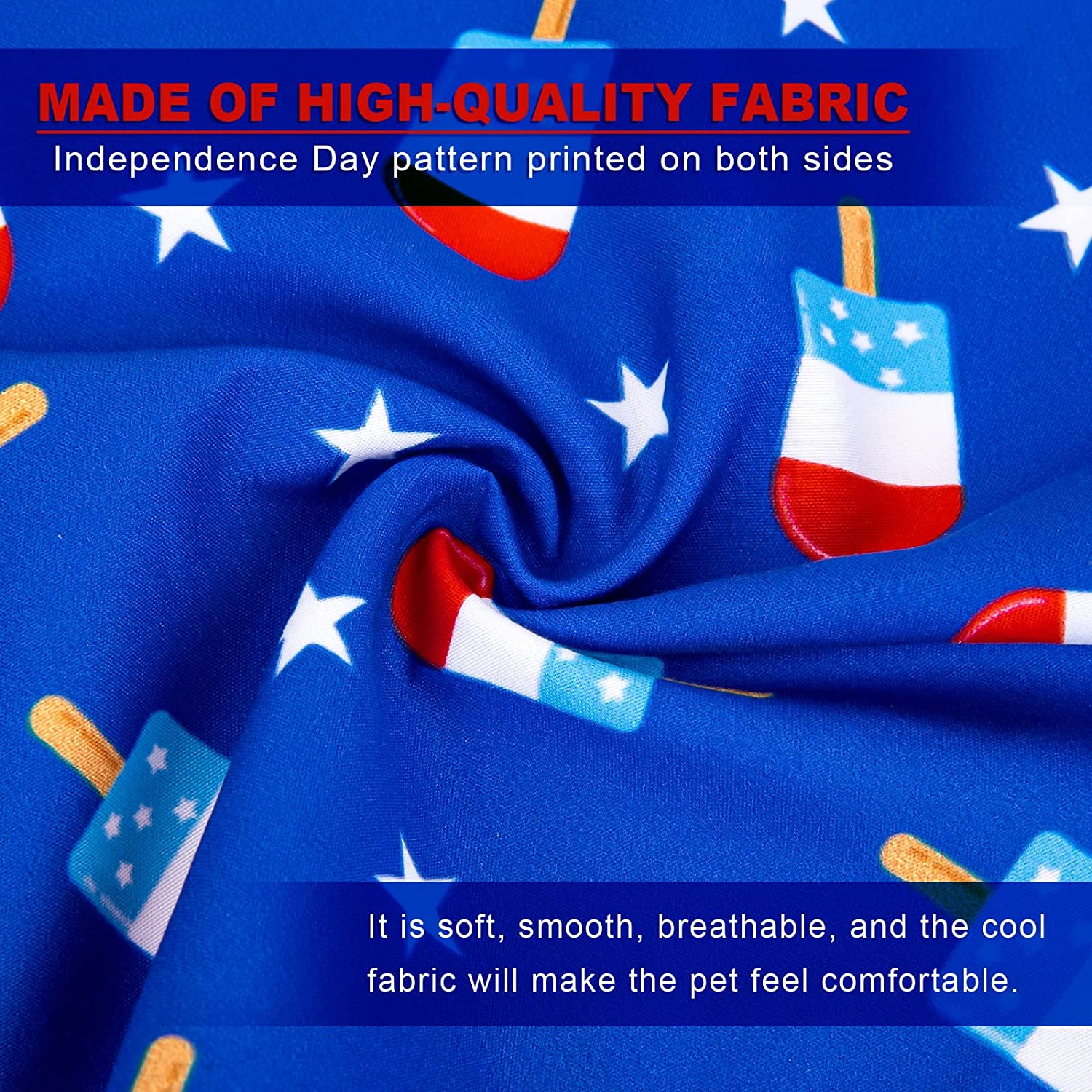 4 Pack 4Th of July Dog Bandanas American Flag Reversible Triangle Dog Bibs Patriotic Stars Stripes Pet Scarf Independence Day Dog Neckerchief for Small Medium Large Pet Cat Dog Memorial Day