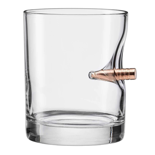 The Original Benshot Bullet Rocks Glass with Real 0.308 Bullet | Made in the USA