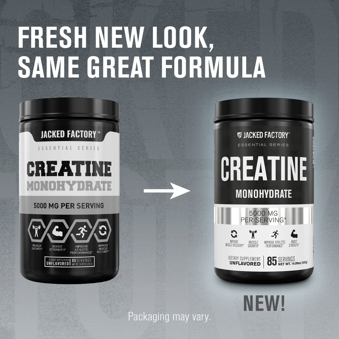 Creatine Monohydrate Powder 5G - Premium Creatine Supplement for Muscle Growth, Increased Strength, Enhanced Energy Output and Improved Athletic Performance - 85 Servings, Unflavored
