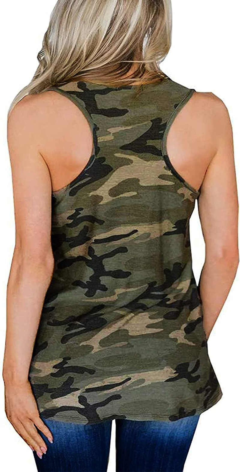 American Flag Tank Tops Women Patriotic Shirt USA Flag Stars Stripes Print Sleeveless T-Shirt 4Th of July Tee Tops