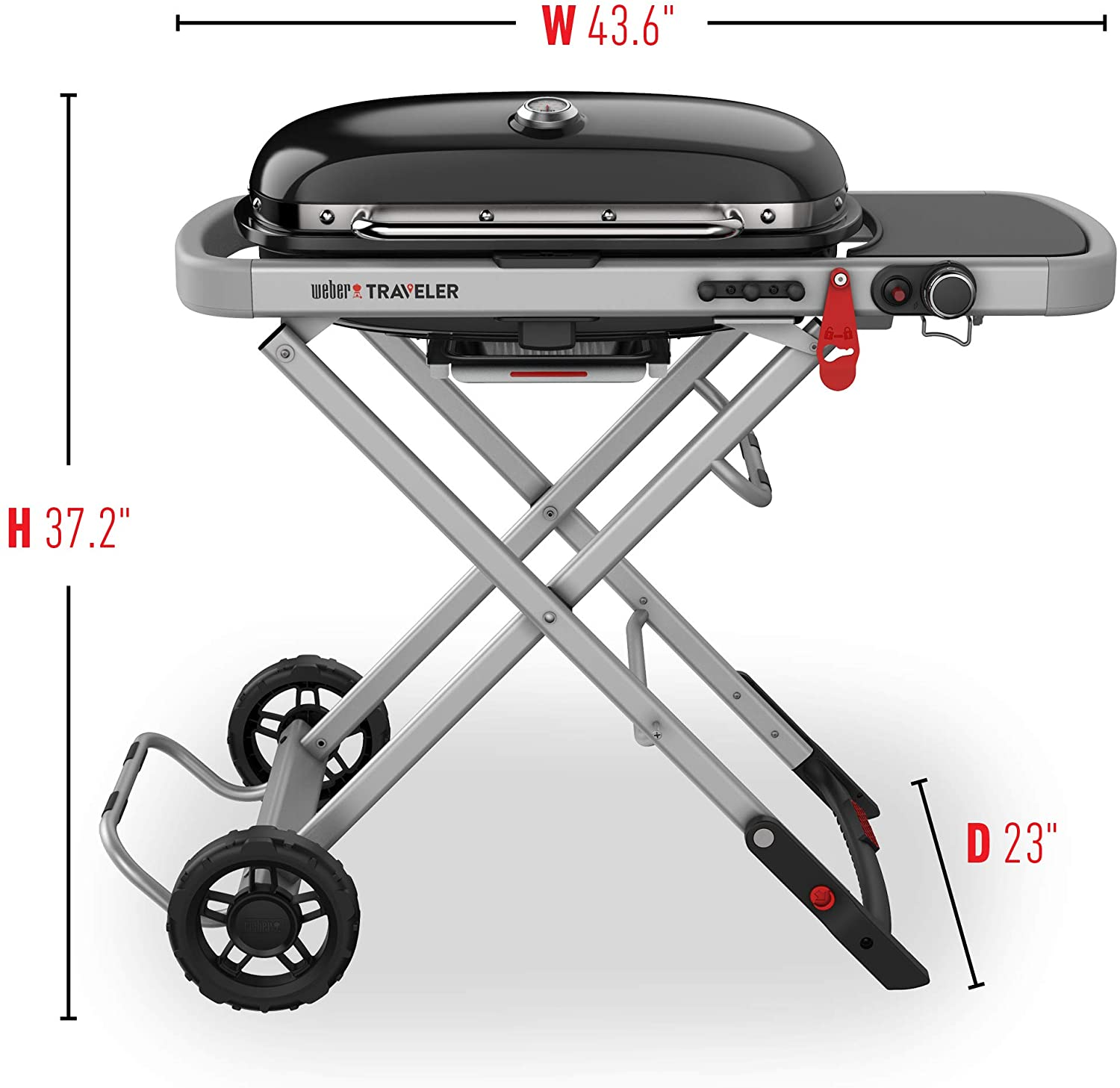 Weber Traveler Portable Gas Grill, Black