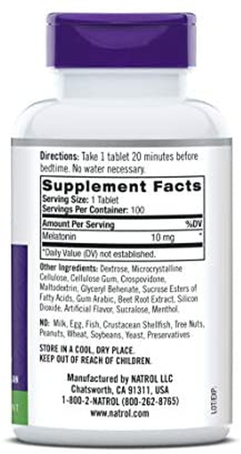 Melatonin Fast Dissolve Tablets, Helps You Fall Asleep Faster, Stay Asleep Longer, Easy to Take, Dissolve in Mouth, Strengthen Immune System, Maximum Strength, Strawberry Flavor, 10Mg, 100Count