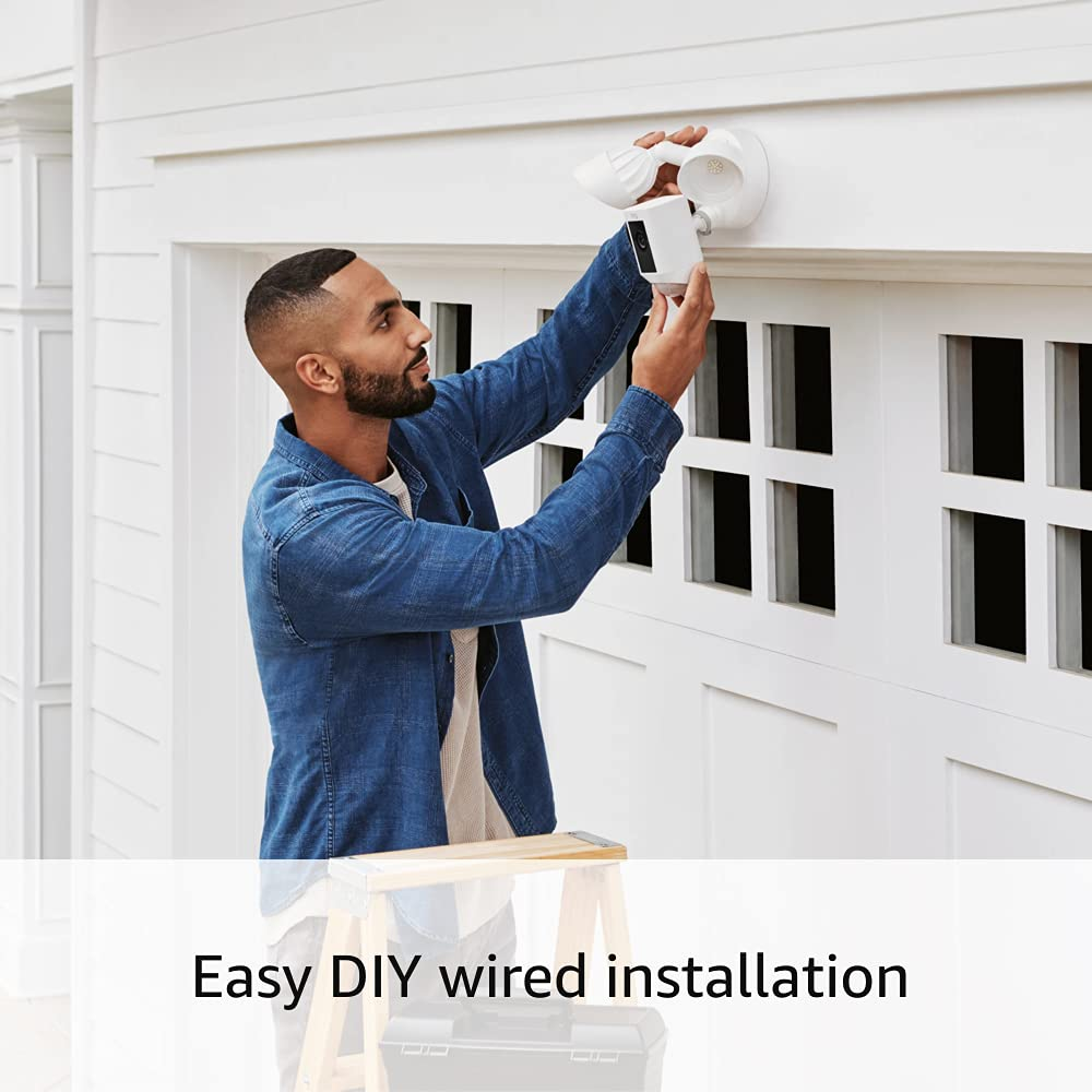 Floodlight Cam Wired plus with Motion-Activated 1080P HD Video, White (2021 Release)