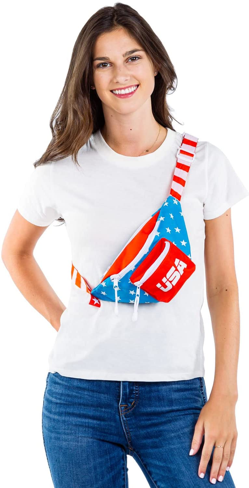 American Flag Fanny Packs for July 4Th Bbqs and Summer Pool Parties (Dream Team USA, One Size)