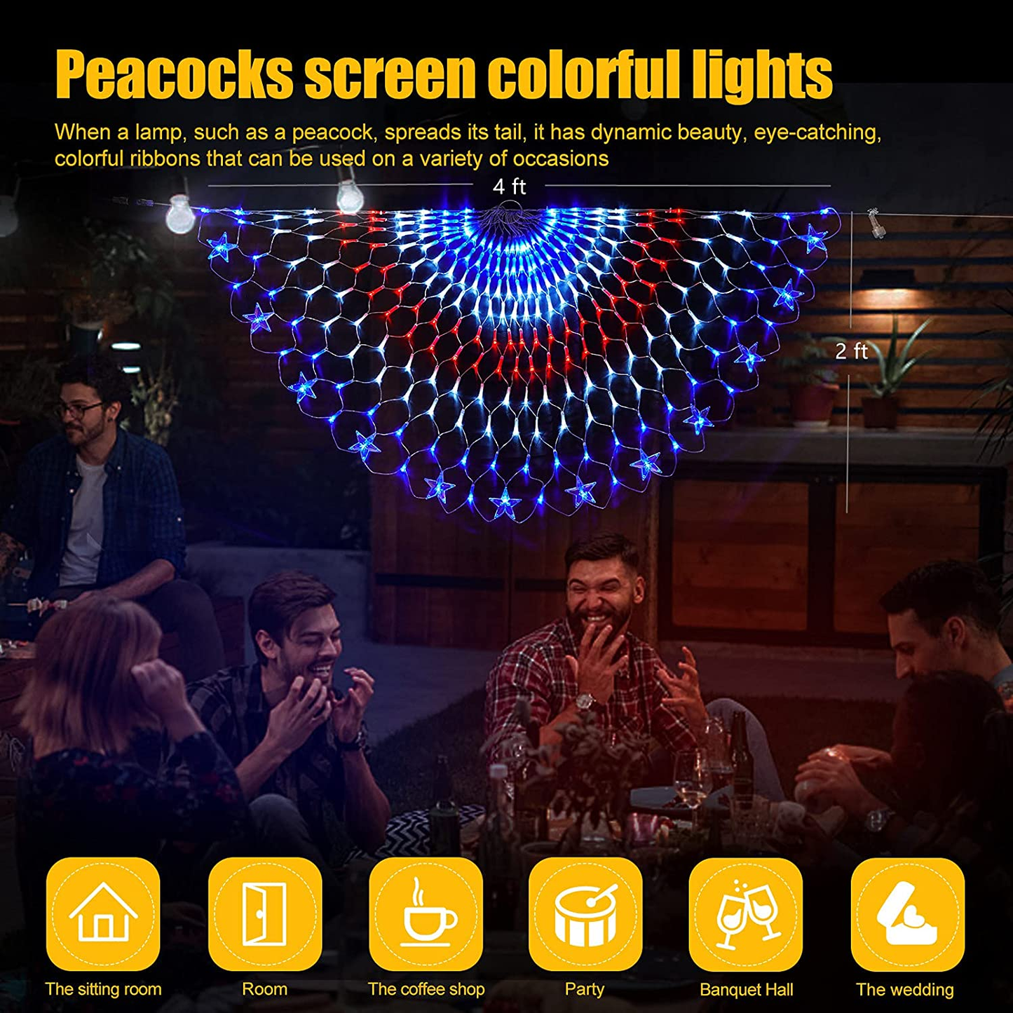 243 Leds American Flag Lights, Waterproof Led Half Fan Flag Light of the United States for Yard Garden Decoration, Festival, Holiday, 4Th of July Lights Independence Day Party Decorations