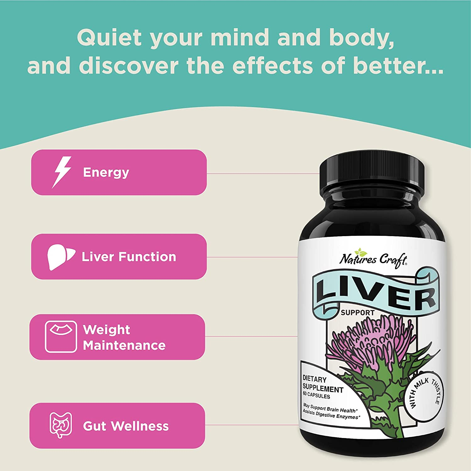 Liver Cleanse Detox & Repair Complex - Herbal Liver Support Supplement with Silymarin Milk Thistle Artichoke Extract Dandelion Root Organic Turmeric and Berberine - Milk Thistle Liver Detox Supplement