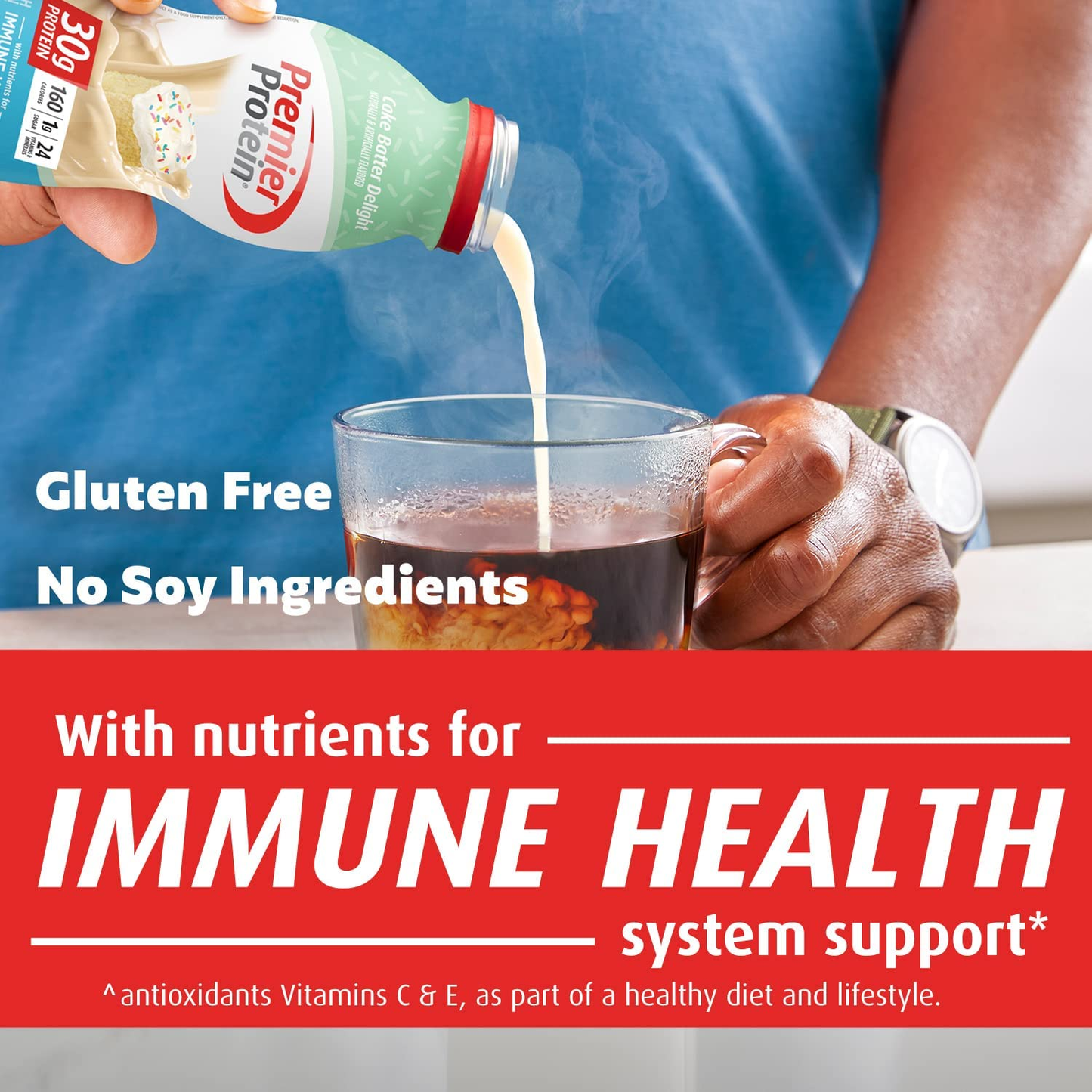 Shake, Cake Batter Delight, 30 G Protein, 1 G Sugar, 24 Vitamins & Minerals, Nutrients to Support Immune Health, Cream, 11.5 Fl Oz, Pack of 12