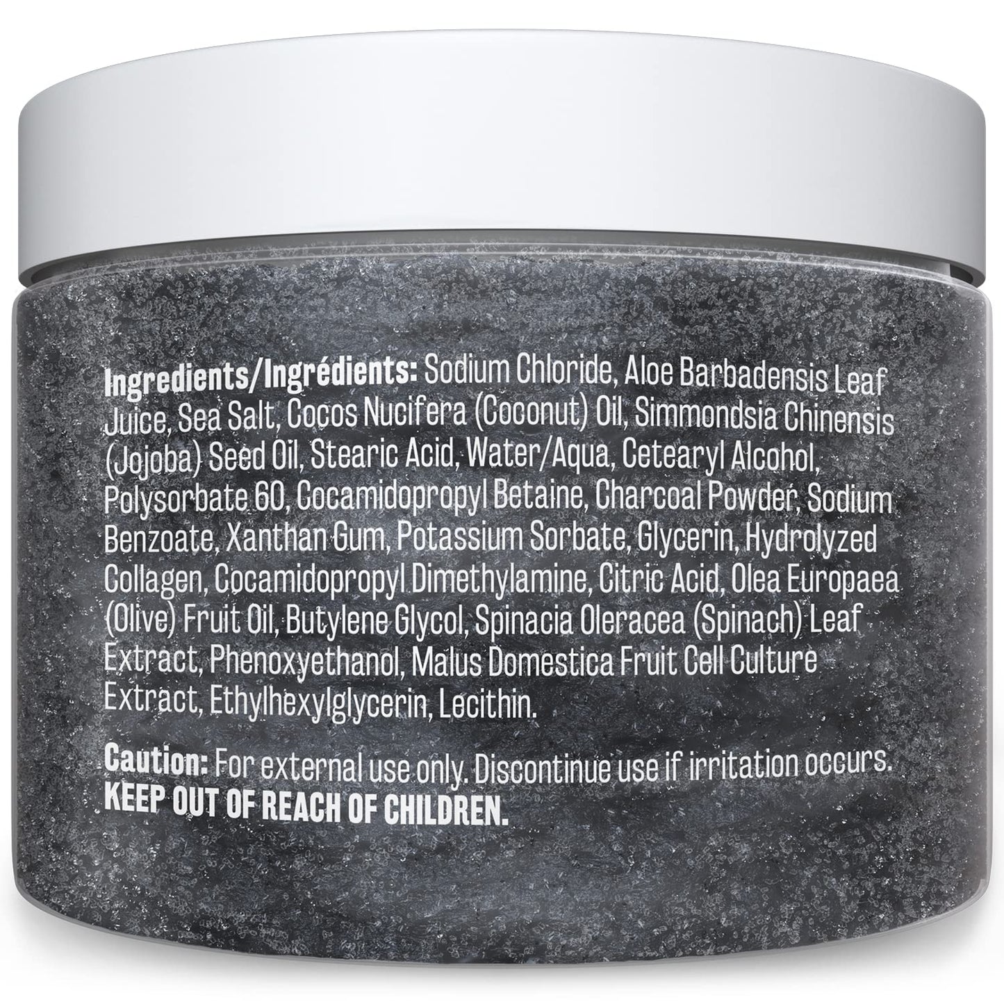 Charcoal Exfoliating Body Scrub Polish with Collagen & Stem Cell Gentle Body Exfoliator Face Scrub Bump Eraser Booty Scrub Best Shower Scrub Skin Exfoliant for Men & Women Polish