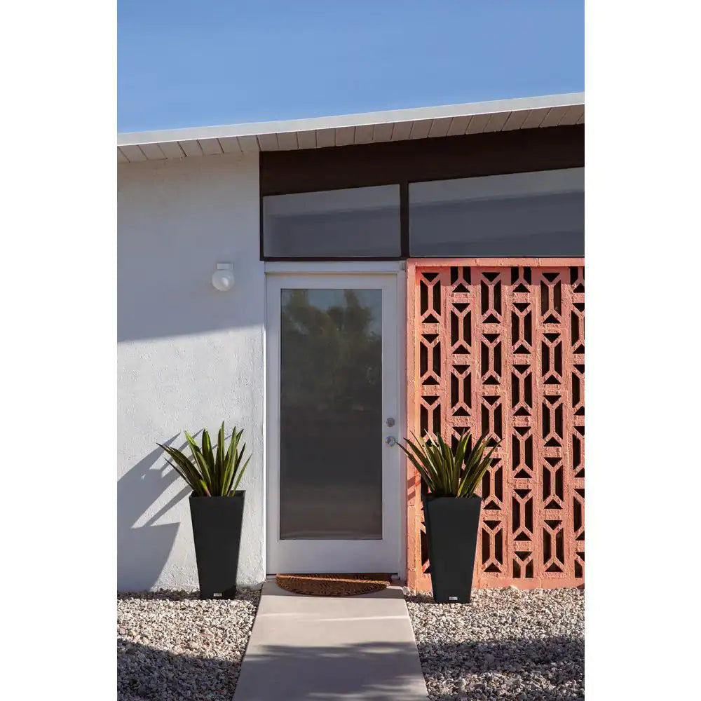 Midland 30 In. Black Plastic Tall Square Planter (2-Pack)