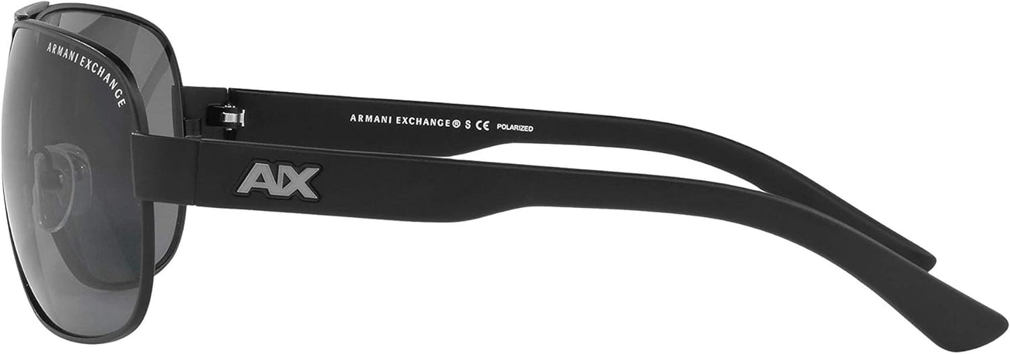 Armani Exchange Man Sunglasses Matte Black Frame, Grey Lenses, 62MM