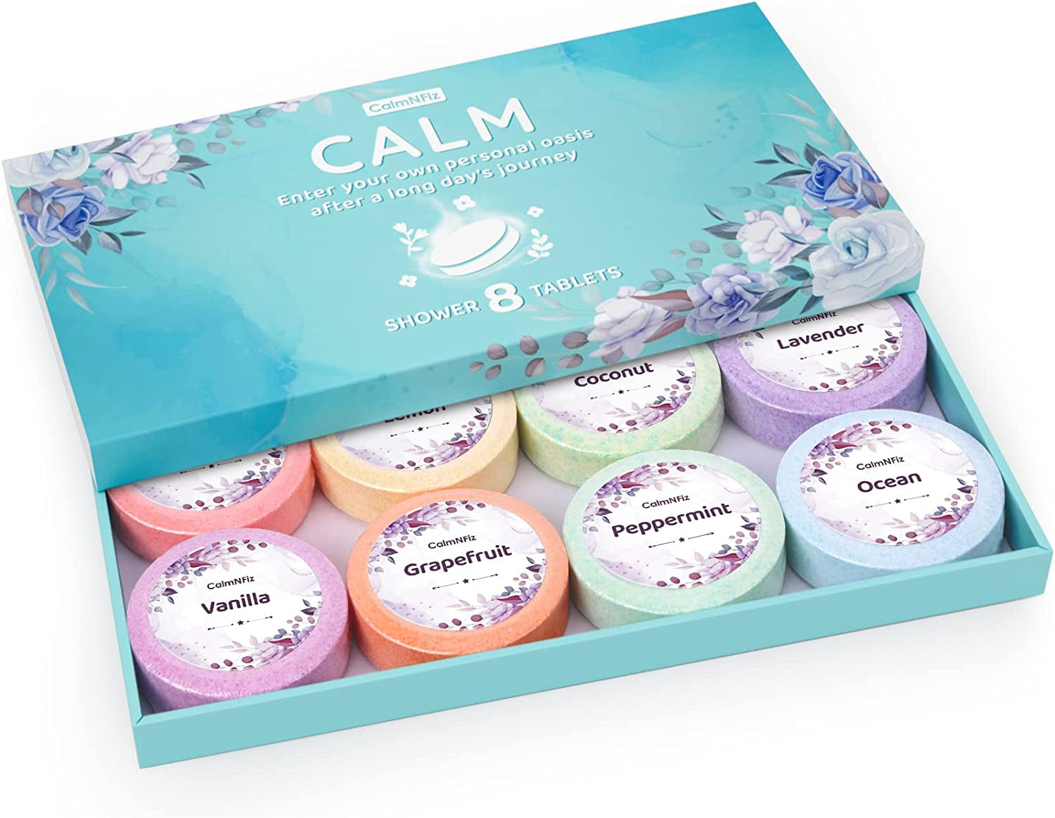 Shower Steamers - 8 Pack Set Shower Bombs Tablets in Gift Box with 8 Fragrances with Shea Butter for Self-Care & Relaxation, Gifts Idea for Women and Men