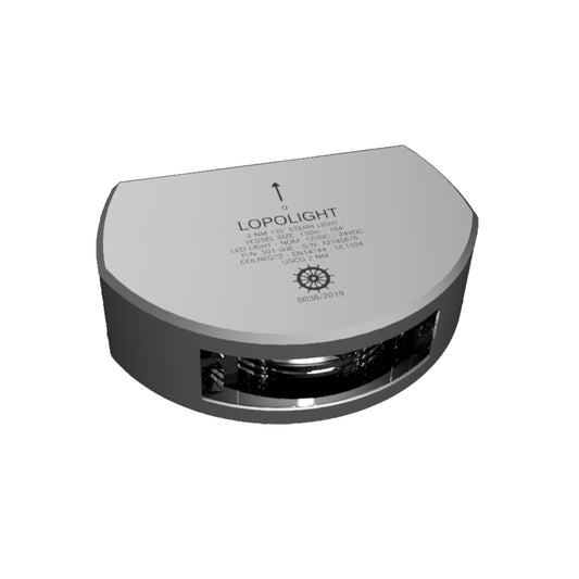 Lopolight Series 301-006 - Stern Light - 2NM - Vertical Mount - White - Silver Housing  [301-006]