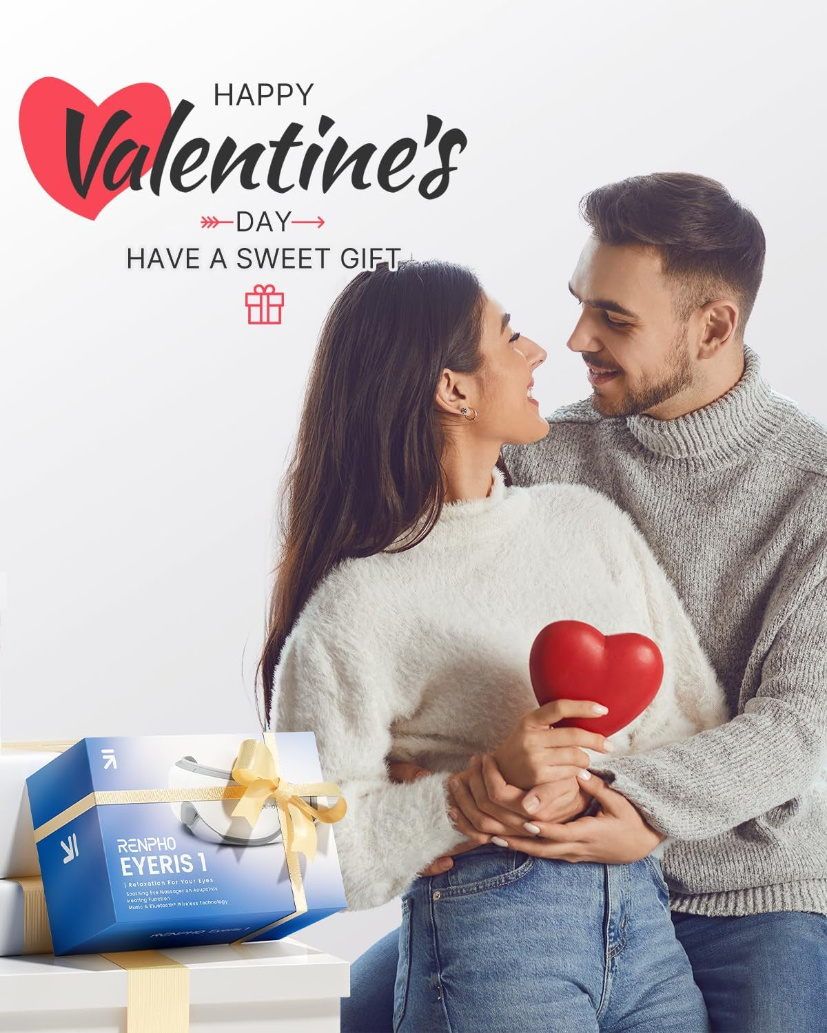 Eyeris 1 Eye Massager with Heat, Heated Eye Mask with Bluetooth Music for Migraine, Face Massager to Relax, Eye Care Device for Eye Strain, Eye Bags, Dry Eyes, Birthday Gifts