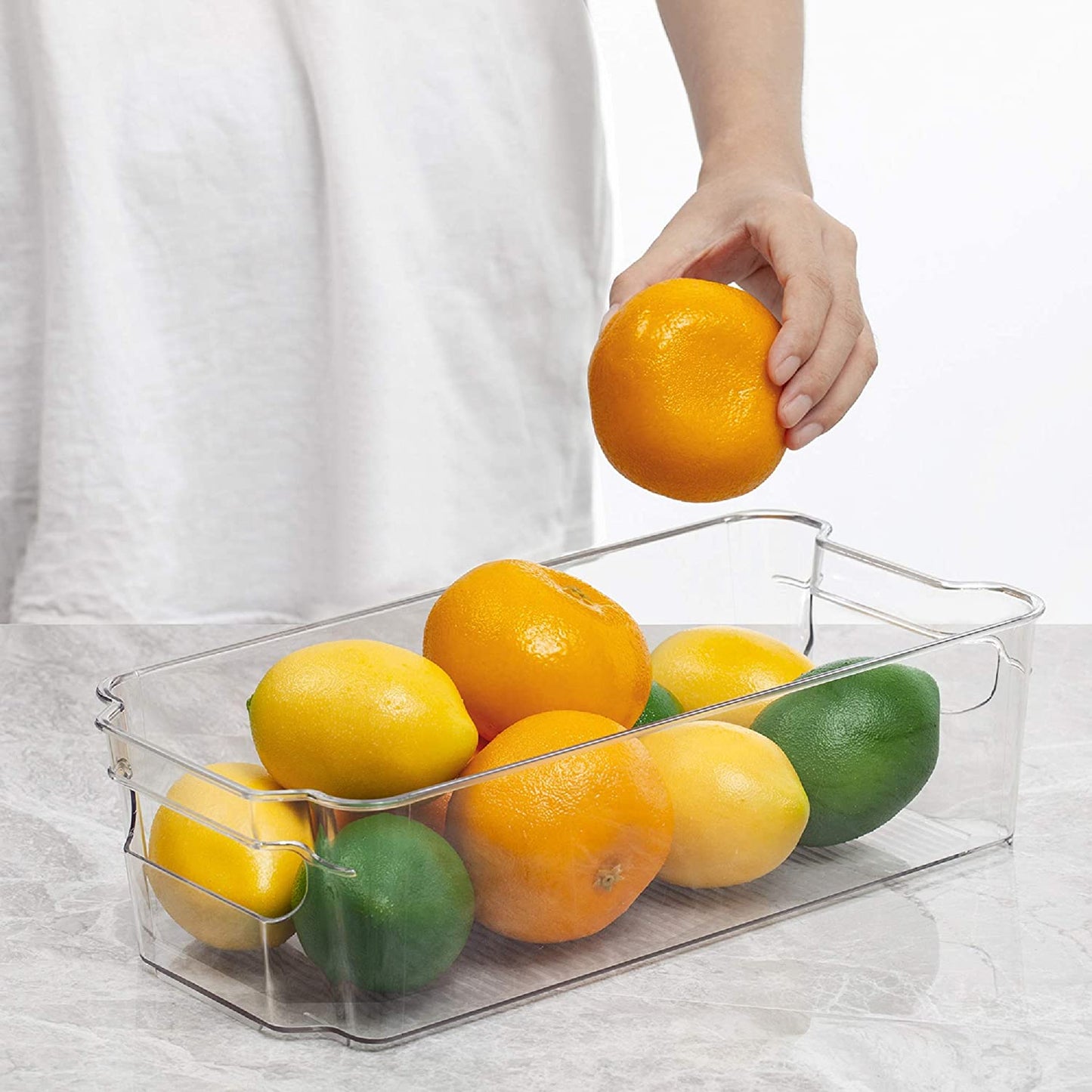 Refrigerator Organizer Bins - 8Pcs Clear Plastic Bins for Fridge, Freezer, Kitchen Cabinet, Pantry Organization and Storage, BPA Free Fridge Organizer, 12.5" Long