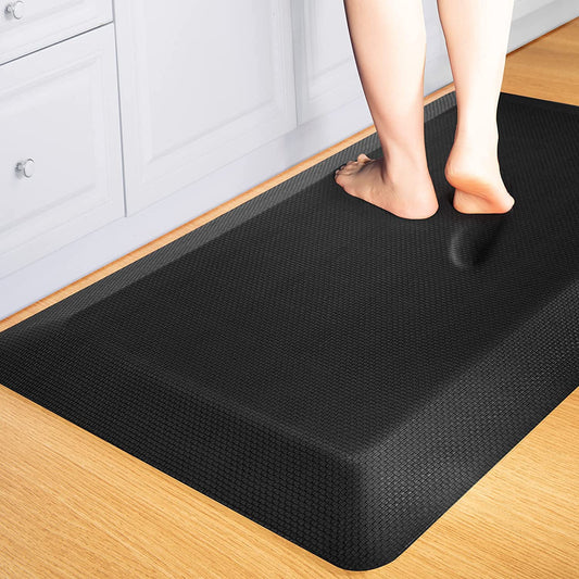 Anti Fatigue Mat Floor Kitchen Mat,  Standing Desk Mat Foam Cushioned anti Fatigue Mats Comfort Standing Pad 9/10 Inch Thick (20" X 32", Black)