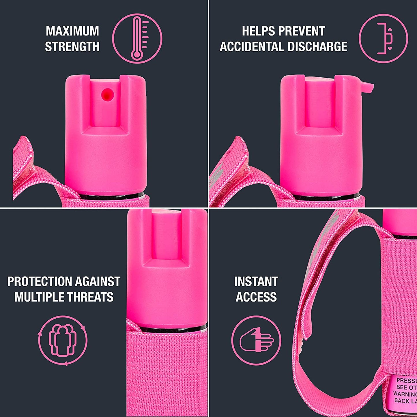 Runner Pepper Gel, Maximum Police Strength OC Spray, Reflective Hand Strap for Easy Carry & Quick Access, 35 Bursts, Secure & Easy to Use Safety, Optional Clip-On Alarm & LED Armband Combos
