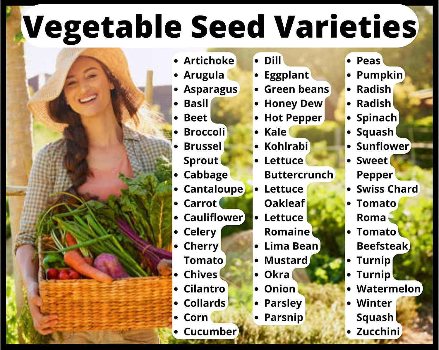 50 Vegetable & Fruit Seeds for Planting Your Outdoor & Indoor Home Seed Garden Gear. 50,000 Seeds, 50 Seed Markers, Growing Guide, & Survival Package. Gardening Heirloom Non-Gmo Veggie Seed