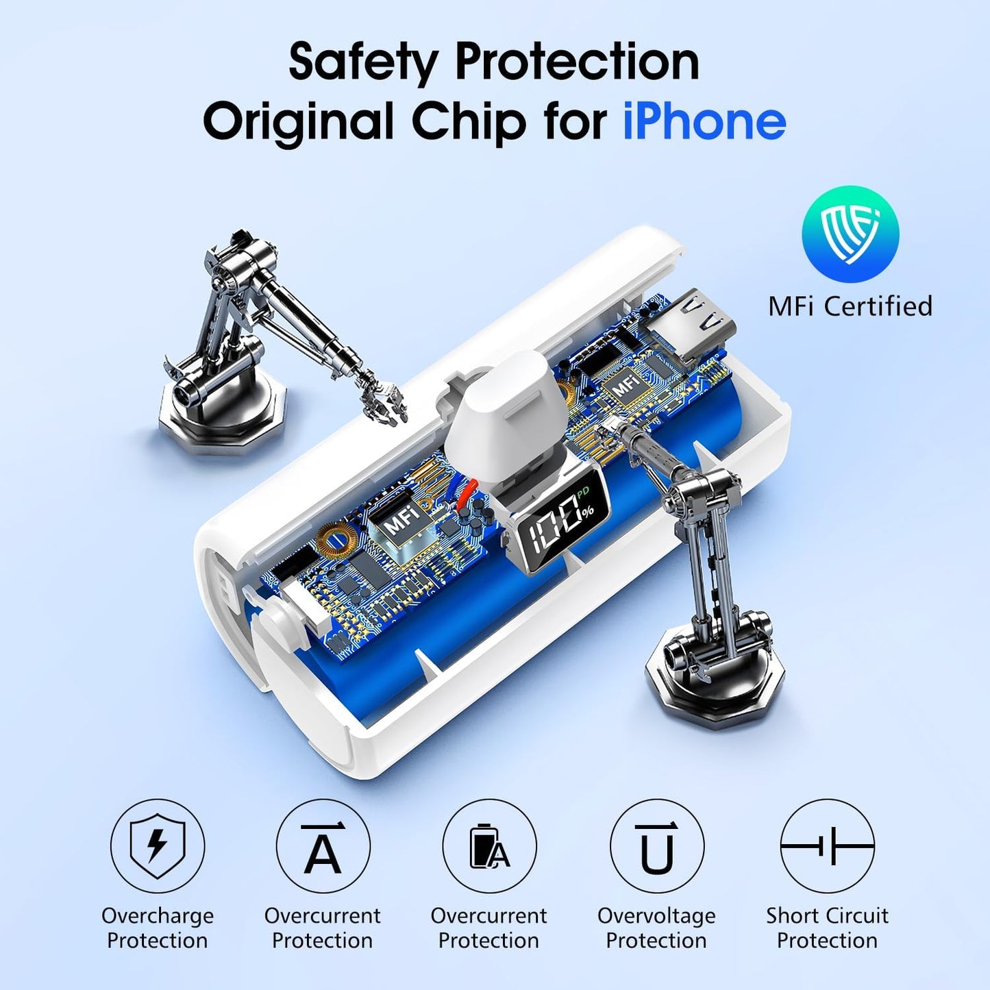 Portable Charger for Iphone, 6000Mah Small Power Bank Fast Charging (20W), Mini Cute Portable Phone Charger Battery Pack for Iphone 14/14 Pro Max/14 Plus/13/12/11/X/8 - White