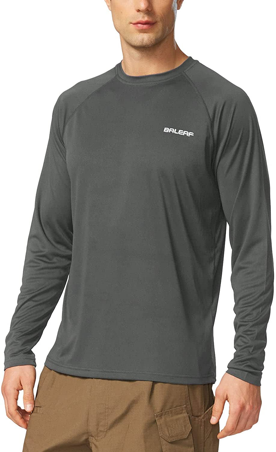 Men'S Sun Protection Shirts UV SPF UPF 50+ Long Sleeve Rash Guard Fishing Running Quick Dry Lightweight