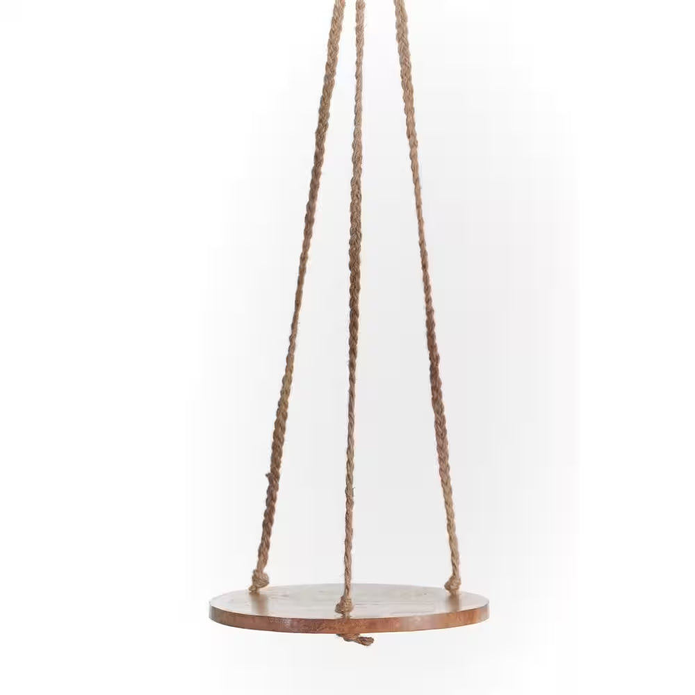 10 In. Hanging Wooden round - Jute