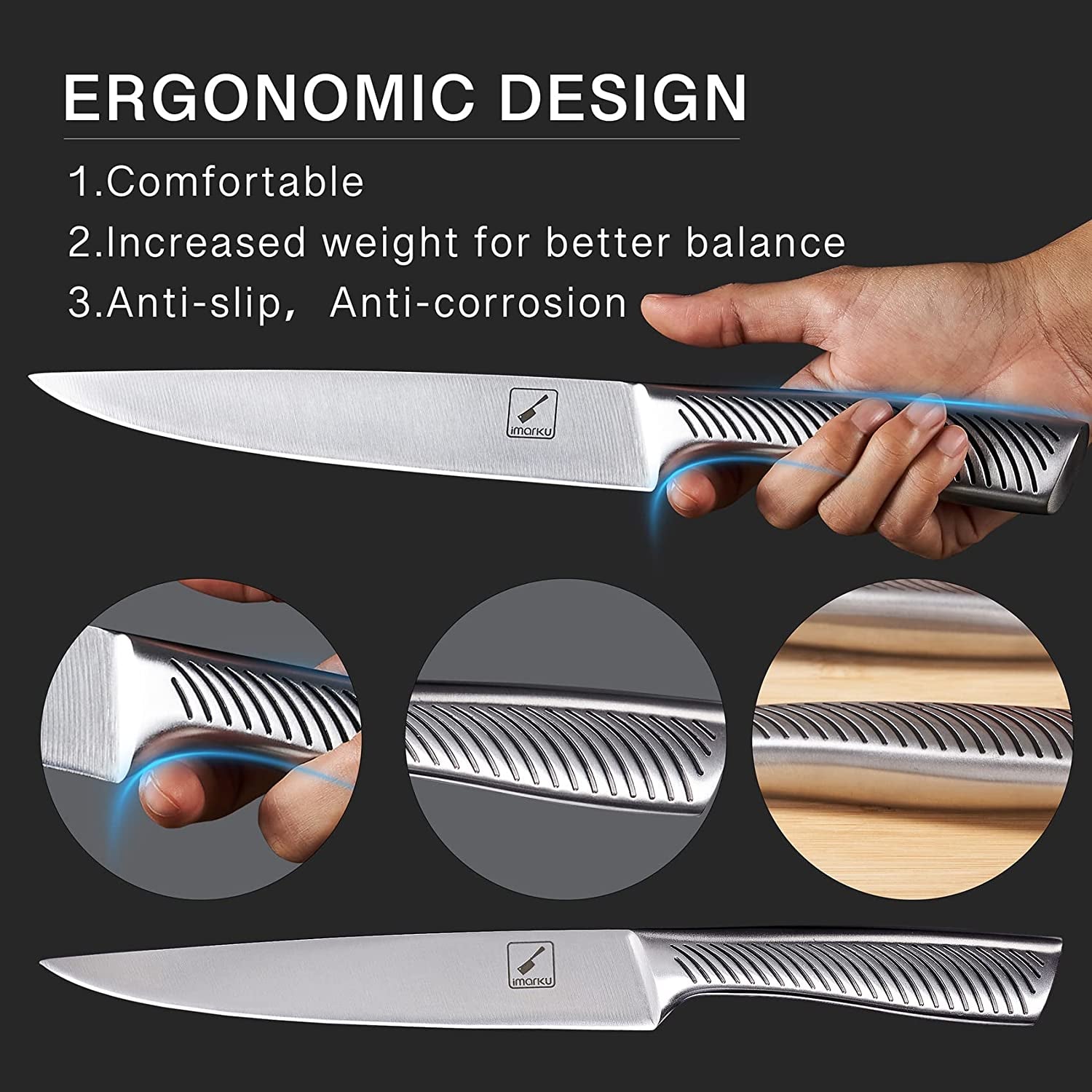 Kitchen Knife Set with Block,  14-Piece High Carbon Stainless Steel Knife Set, Dishwasher Safe Kitchen Knives, Chef Knife Set with Built-In Sharpener, Ergonomic Handle, Christmas Gifts for Women
