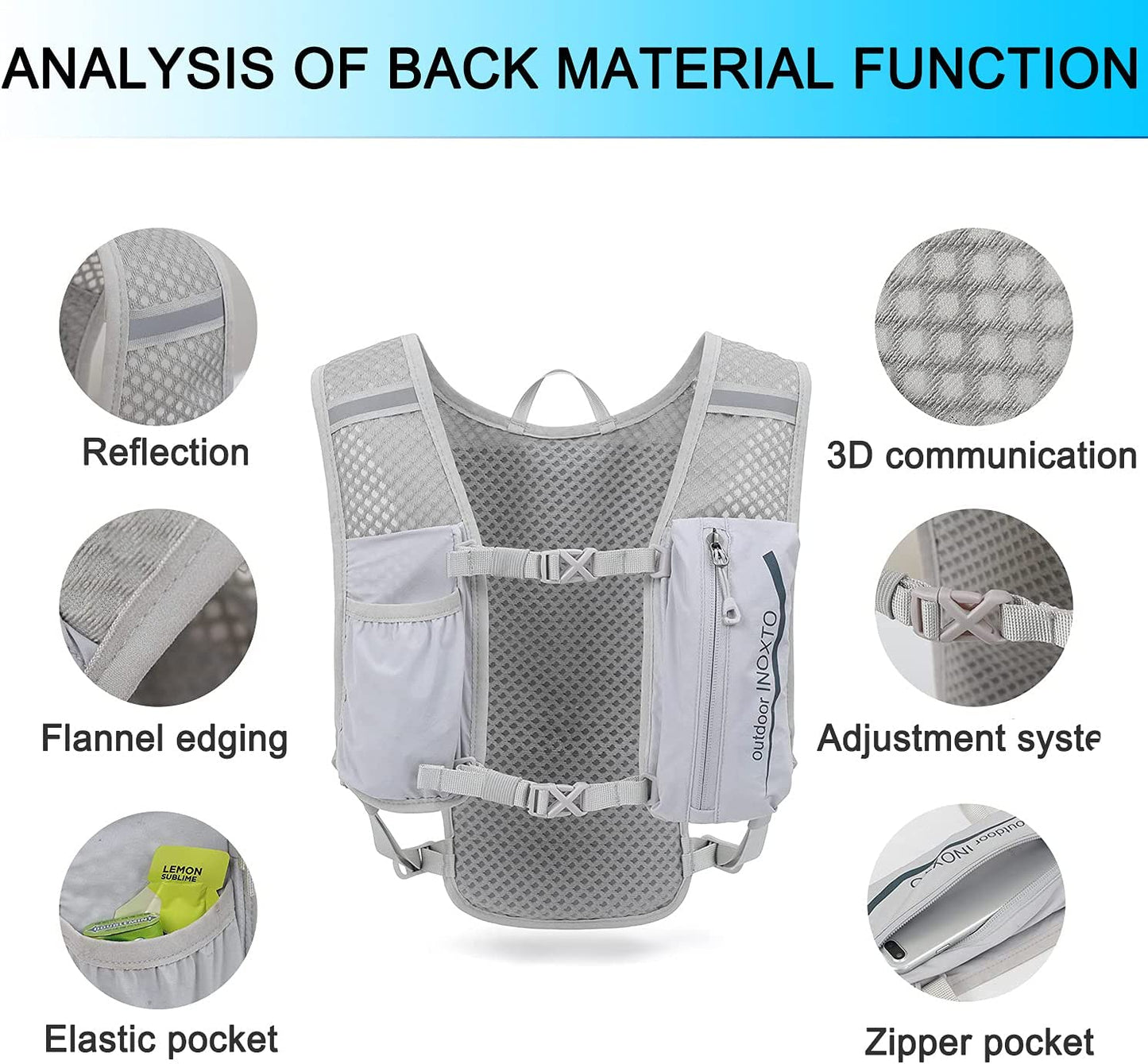 Running Hydration Vest Backpack,Lightweight Insulated Pack with 1.5L Water Bladder Bag Daypack for Hiking Trail Running Cycling Race Marathon for Women Men