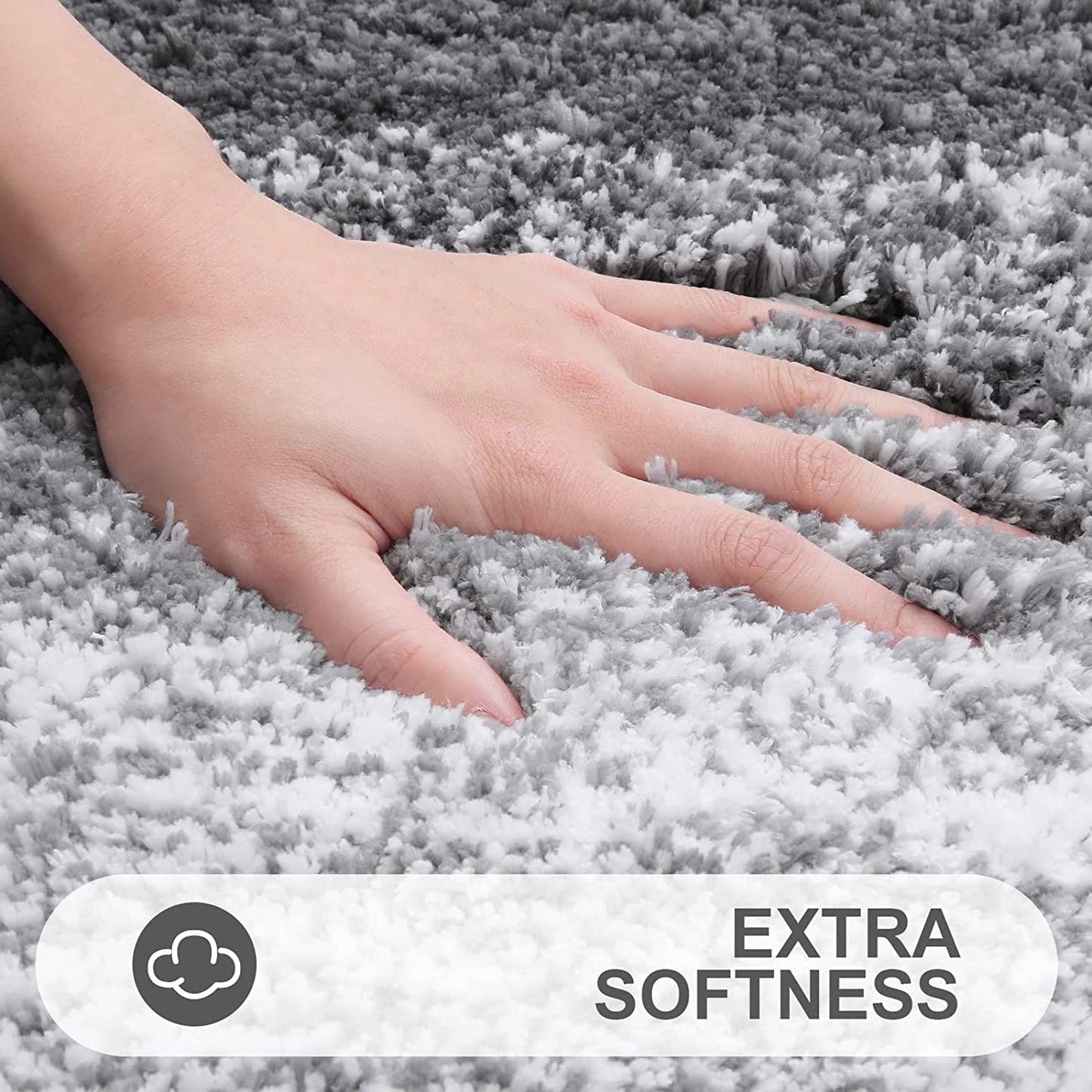 Luxury Bathroom Rug Mat 24X16, Extra Soft and Absorbent Polyester Bath Rugs, Non-Slip Plush Shaggy Bath Carpet, Machine Wash Dry, Bath Mats for Bathroom Floor, Tub and Shower, Grey