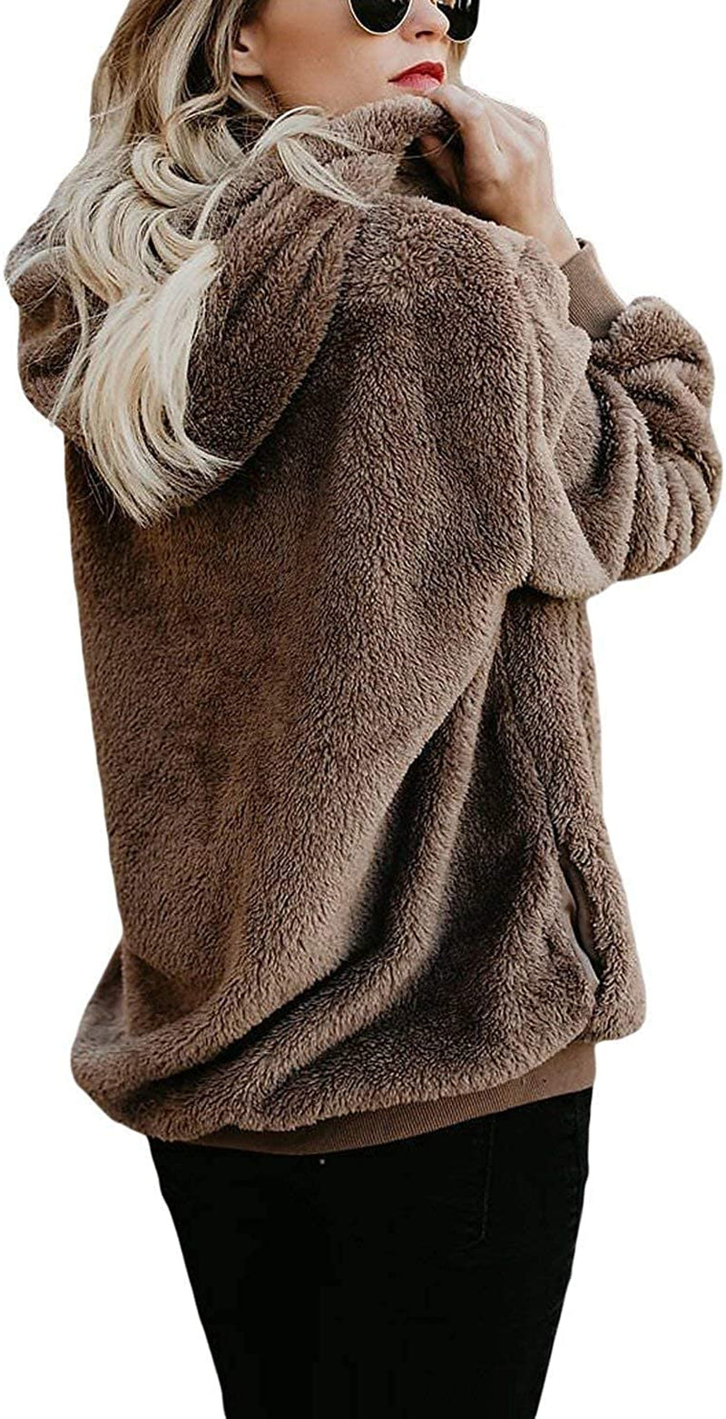 Womens Oversized Sherpa Pullover Hoodie with Pockets Fuzzy Fleece Sweatshirt Tie Dye Fluffy Coat