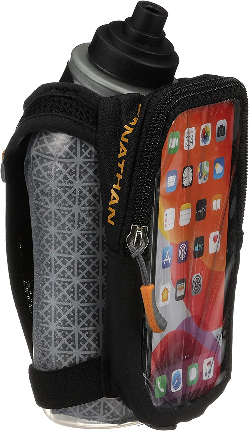 Speedview Flask, Handheld Water Bottle & Phone Case Holder, Insulated for Running & Walking, 18Oz