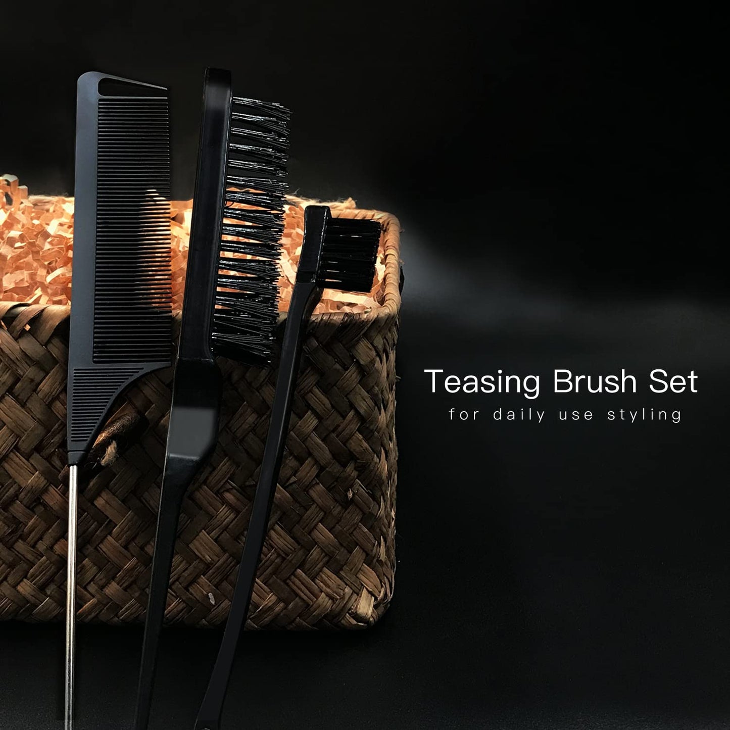 8 Pieces Magnetic Wrist Sewing Pincushion Set, Include Wristband Pin Cushion Holder Wrist Magnetic Pin Holder Teasing Brush Edge Brush Styling Comb Rat Tail Comb for Hair Stylist Women