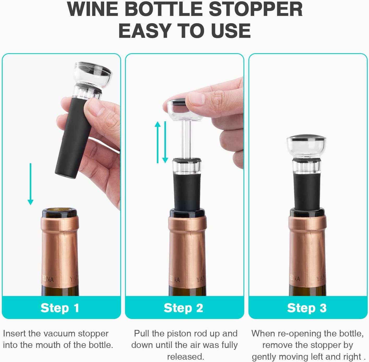 Wine Bottle Opener Stopper Electric Automatic Wine Corkscrew Christmas Gifts Set