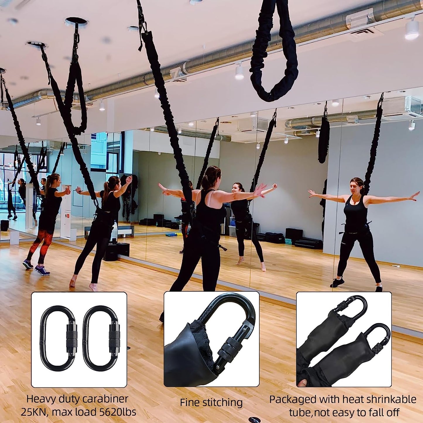 Bungee Fitness Set Yoga Bungee Cord Rope Resistance Air Dance Rope Exercise Fitness Home Gym Professional Training Equipment
