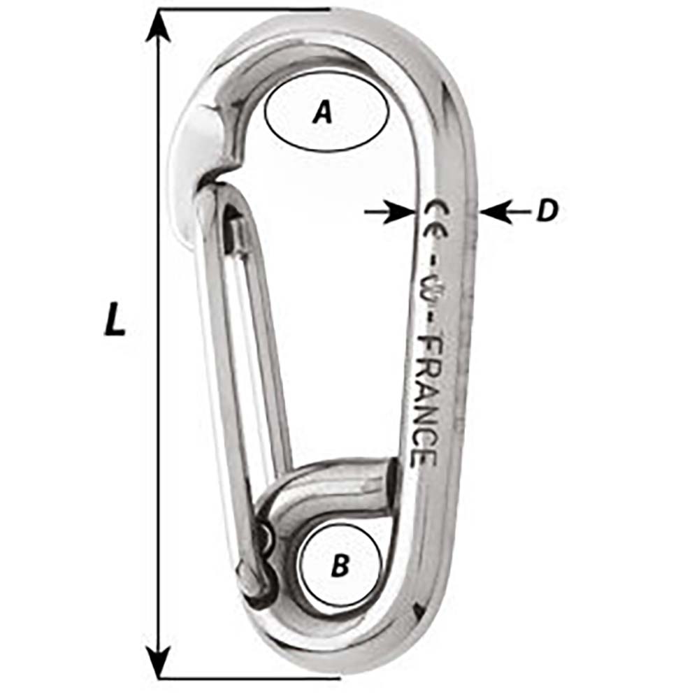 Wichard Symmetric Carbine Hook - Length 100mm - 13/32" [2316W]