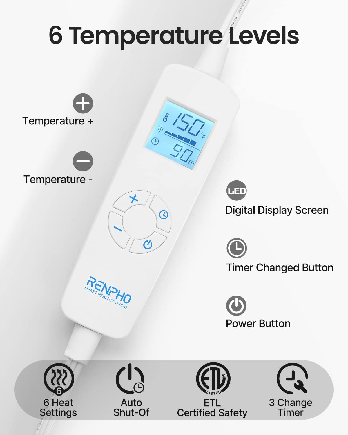 Weighted Heating Pad for Back Pain Relief, FSA HSA Eligible, Electric Heat Pads for Neck and Shoulders, Birthday Valentines Day Gifts for Mom, Fast-Heating, Auto Shut Off, ETL Certified, Gray