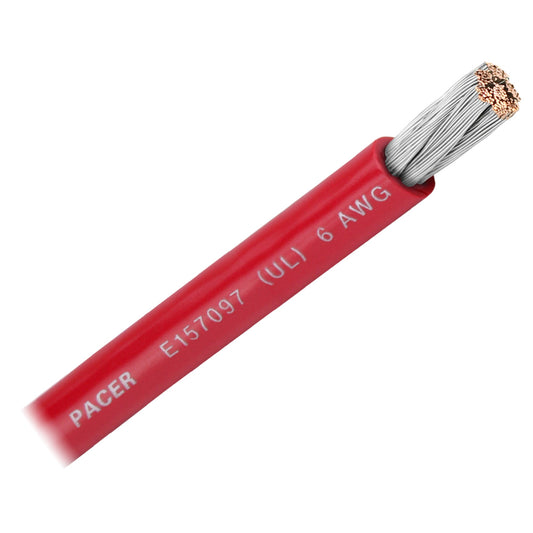 Pacer Red 6 AWG Battery Cable - Sold By The Foot  [WUL6RD-FT]