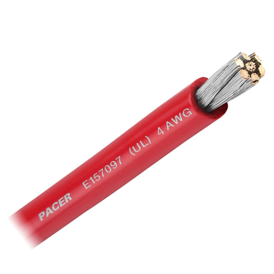 Pacer Red 4 AWG Battery Cable - Sold By The Foot  [WUL4RD-FT]