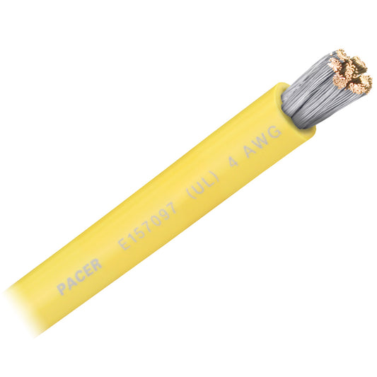 Pacer Yellow 4 AWG Battery Cable - Sold By The Foot  [WUL4YL-FT]