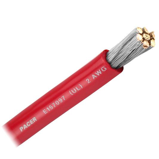 Pacer Red 2 AWG Battery Cable - Sold By The Foot  [WUL2RD-FT]