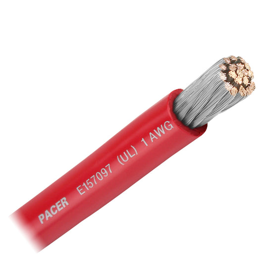 Pacer Red 1 AWG Battery Cable - Sold By The Foot  [WUL1RD-FT]