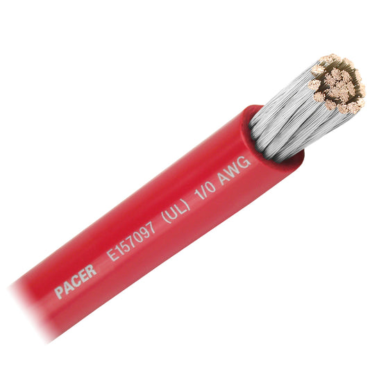 Pacer Red 1/0 AWG Battery Cable - Sold By The Foot  [WUL1/0RD-FT]