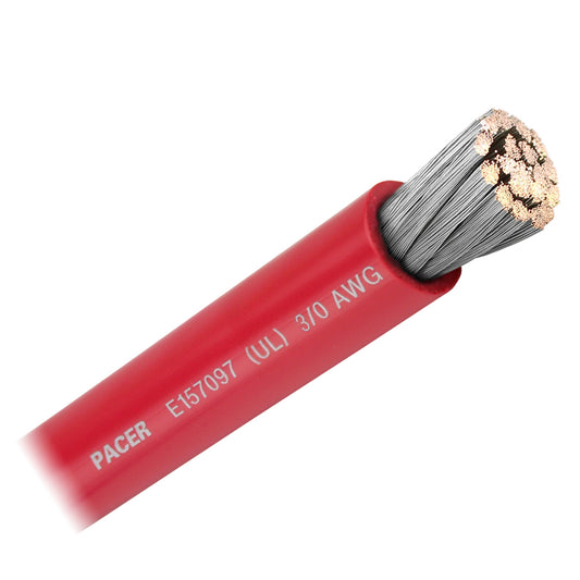 Pacer Red 3/0 AWG Battery Cable - Sold By The Foot  [WUL3/0RD-FT]