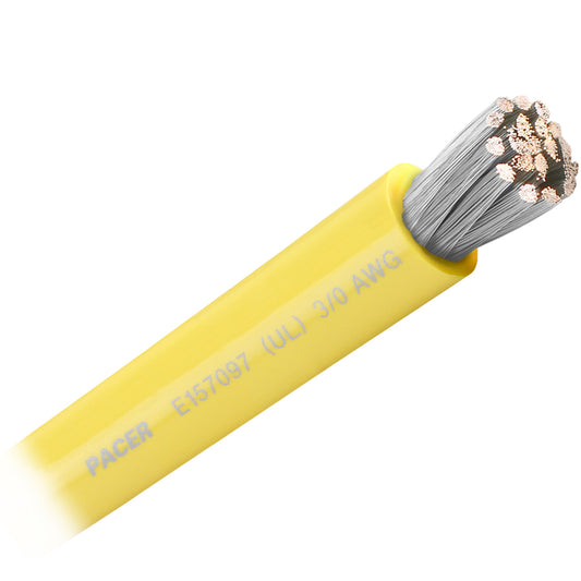 Pacer Yellow 3/0 AWG Battery Cable - Sold By The Foot  [WUL3/0YL-FT]